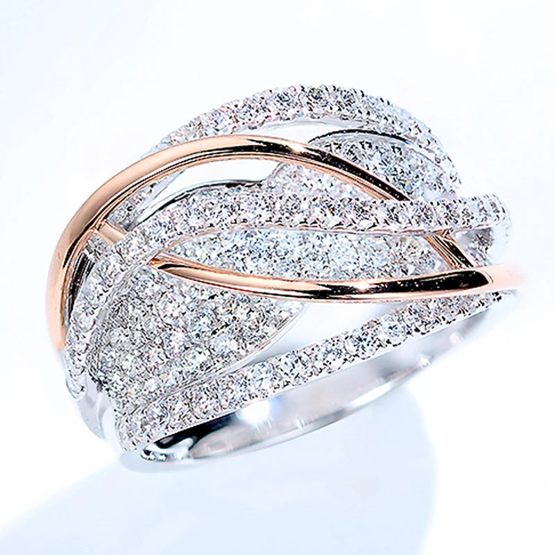 Anéis Cravejado Com Pedras Para Casamento / Presentes