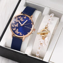 2Pcs Conjunto De Pulseiras E Relógios De Borboleta Analógico - Aifeli - Loja para todas as mulheres