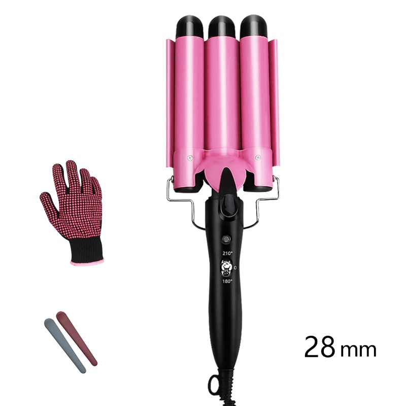 Modelador de Cabelo de Ondulação Três Tubos Elétrico Tri Ondas Profissional 110V Chapinha Prancha - Aifeli - Loja para todas as mulheres