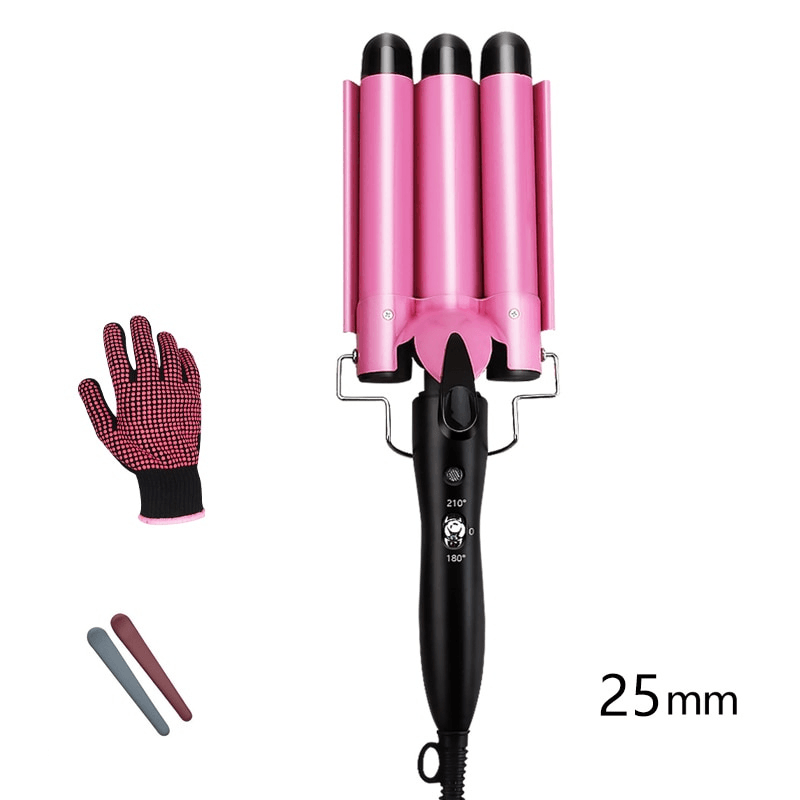 Modelador de Cabelo de Ondulação Três Tubos Elétrico Tri Ondas Profissional 110V Chapinha Prancha - Aifeli - Loja para todas as mulheres