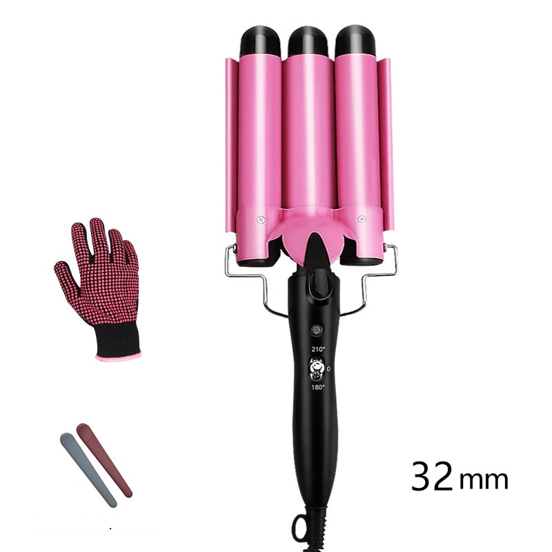 Modelador de Cabelo de Ondulação Três Tubos Elétrico Tri Ondas Profissional 110V Chapinha Prancha - Aifeli - Loja para todas as mulheres