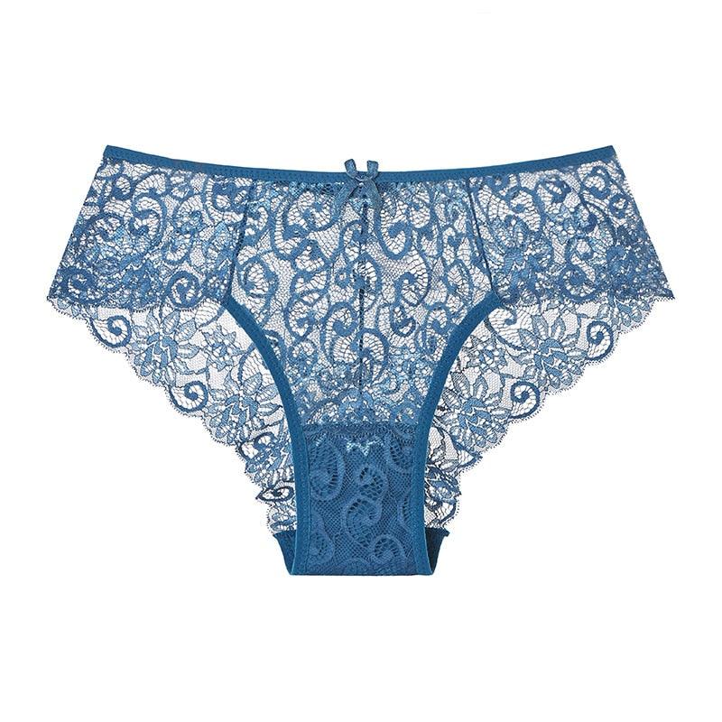 3Pcs Calcinhas Sexy De Renda Transparente Floral Arco Macio - Aifeli - Loja para todas as mulheres