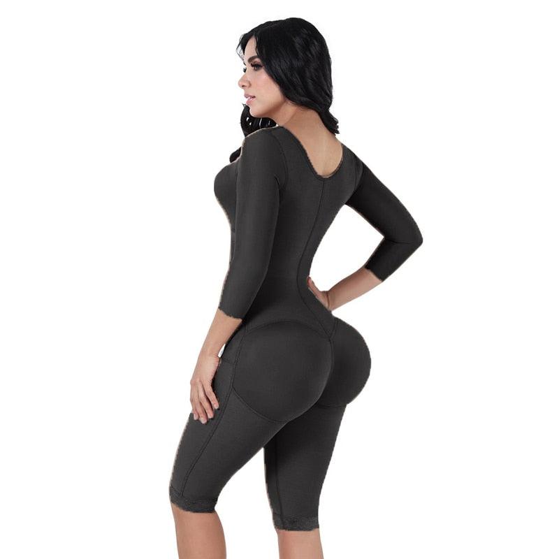 Bodysuit Modelador Controle De Barriga Com Sutiã E Mangas - Aifeli - Loja para todas as mulheres