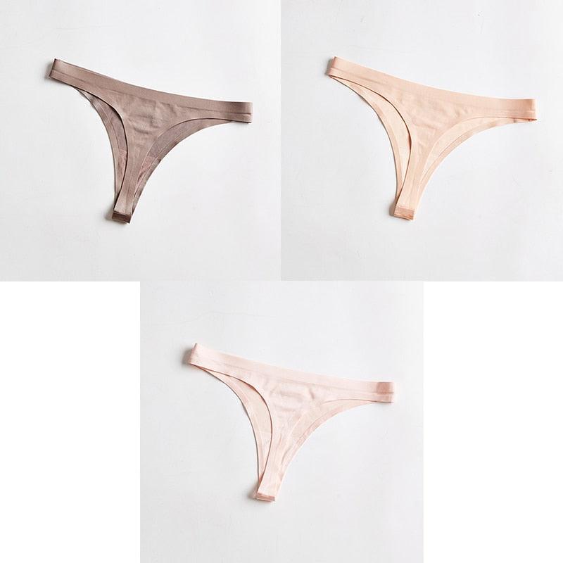 3Pcs Calcinhas Sexy De Seda Sem Costura - Aifeli - Loja para todas as mulheres
