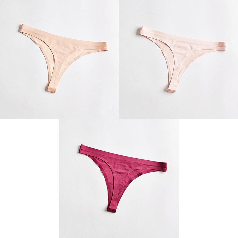 3Pcs Calcinhas Sexy De Seda Sem Costura - Aifeli - Loja para todas as mulheres