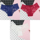3Pcs Calcinhas Sexy De Renda Transparente Floral Arco Macio - Aifeli - Loja para todas as mulheres