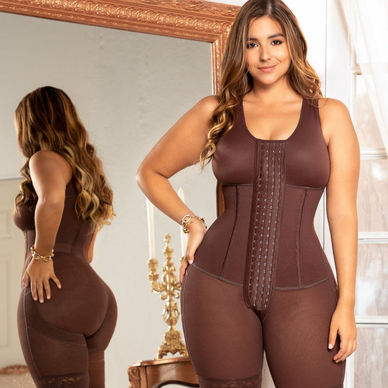 Bodysuit Modelador Alta Compressão Controle De Barriga Levantador De Peito Suporte Longo - Aifeli - Loja para todas as mulheres