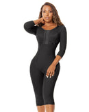Bodysuit Modelador Suporte De Mama Zíper Lateral Manga Longa Barriga Controle Longo - Aifeli - Loja para todas as mulheres