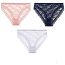 Calcinha De Renda Floral Transparente Kit 3pcs - Aifeli - Loja para todas as mulheres