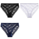 Calcinha De Renda Floral Transparente Kit 3pcs - Aifeli - Loja para todas as mulheres