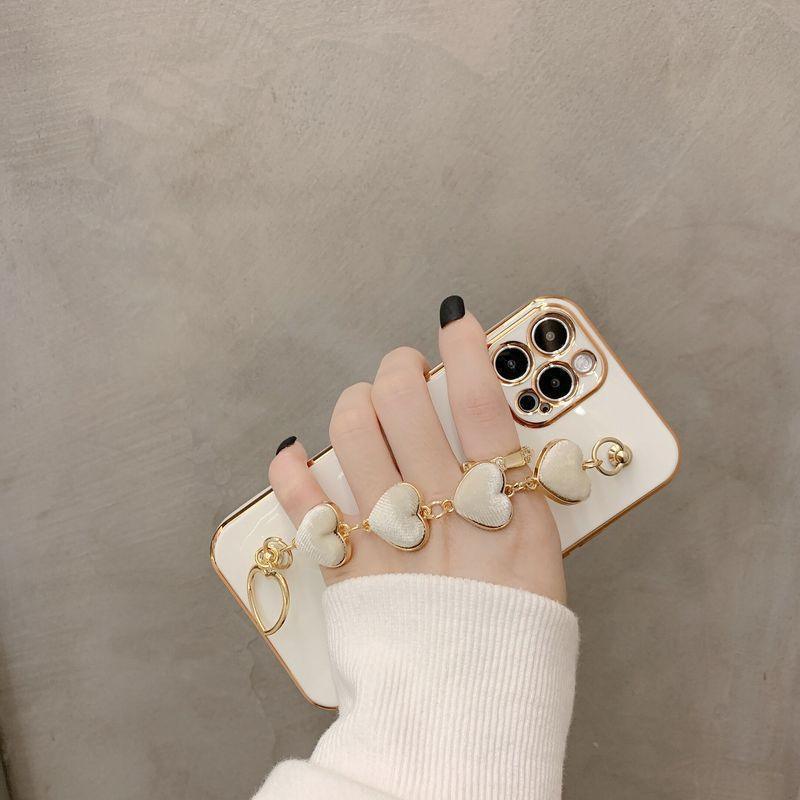 Capa Antiqueda De Luxo E Suporte Decorado Em Coração Para iPhone - Aifeli - Loja para todas as mulheres
