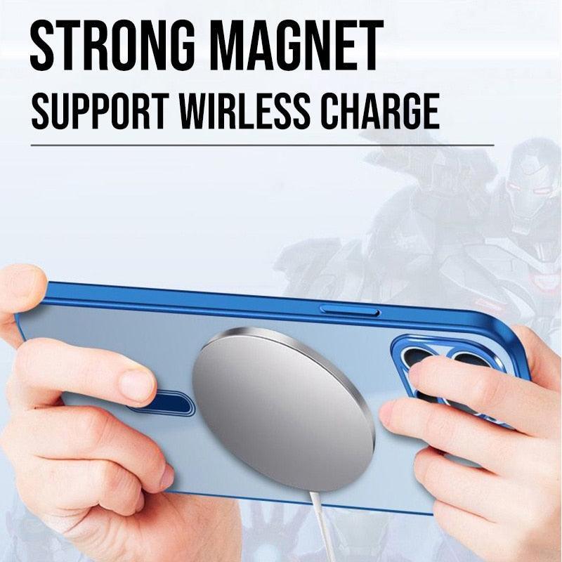 Capa De Luxo Transparente Magsafe Com Borda Colorida Para iPhone - Aifeli - Loja para todas as mulheres
