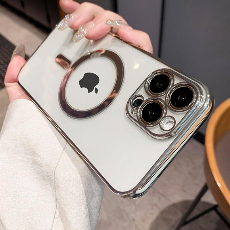 Capa De Luxo Transparente Magsafe Com Borda Colorida Para iPhone - Aifeli - Loja para todas as mulheres