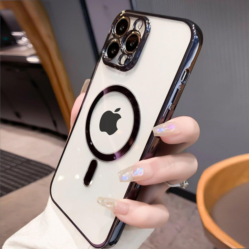 Capa De Luxo Transparente Magsafe Com Borda Colorida Para iPhone - Aifeli - Loja para todas as mulheres