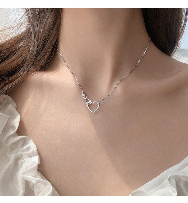 Colar Infinity Amour de Zircônia em Cobre - Aifeli - Loja para todas as mulheres