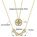 Colar Trevo de Coração Aço inoxidável - Aifeli - Loja para todas as mulheres