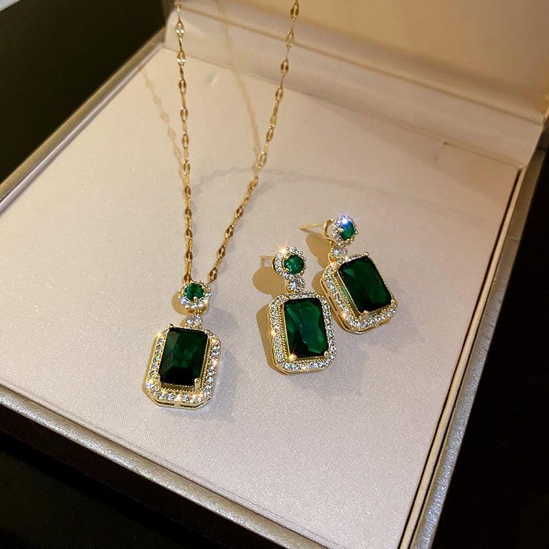 Conjunto de Luxo Emerald Luxe em Cobre - Aifeli - Loja para todas as mulheres