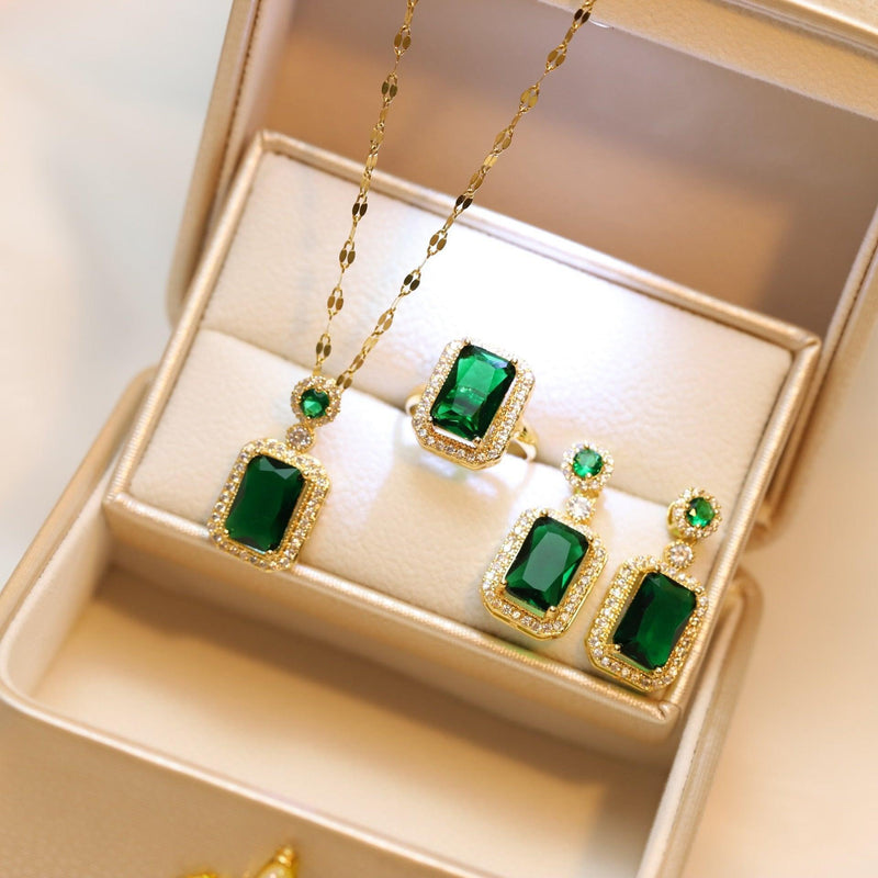 Conjunto de Luxo Emerald Luxe em Cobre - Aifeli - Loja para todas as mulheres