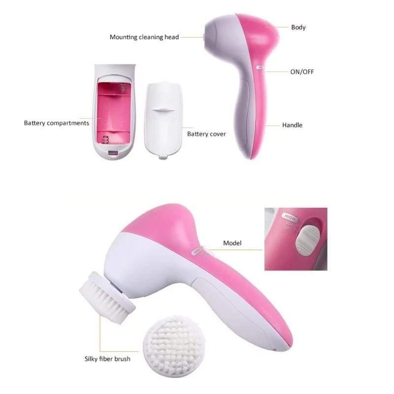 Escova Facial Elétrica Esfoliante limpeza Massageadora 5/1 Portátil - Aifeli - Loja para todas as mulheres