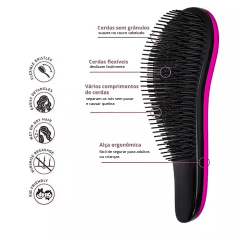 Escova Mágica Para Cabelo Anti Frizz - Aifeli - Loja para todas as mulheres